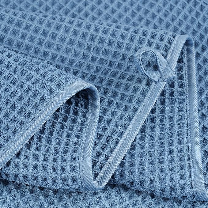 POLYTE 430 GSM Microfiber Quick Dry Lint Free Oversize Bath Towel Set, 6 Piece - Image 4