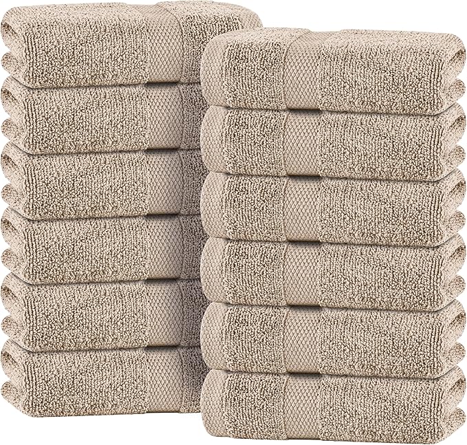 White Classic Wealuxe Taupe Hand Towels by WhiteClassic