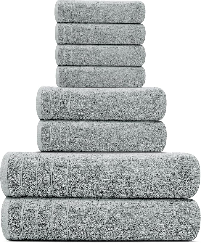 Tens Towels Pack of 8 Towels Set, 2 Extra Large Bath, 2 Hand, 4 Washcloths - Image 5