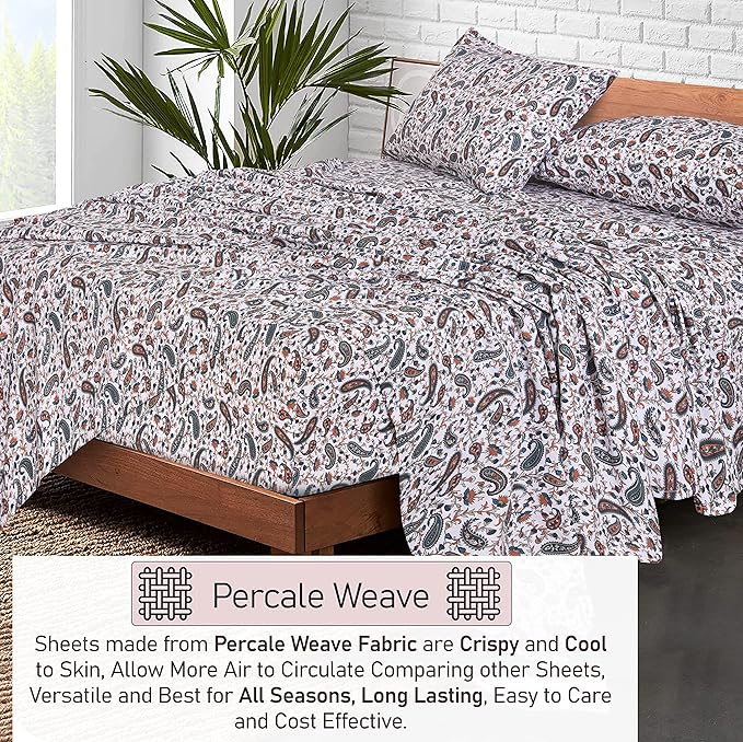 RUVANTI 100% Cotton Sheets – King Size Percale Bedding, Cooling & Breathable - Image 3