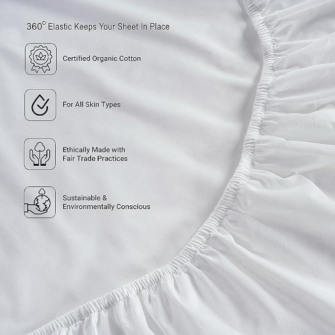LANE LINEN 100% Organic Cotton Twin Sheets Set, Breathable Cotton Sheets Twin - Image 6