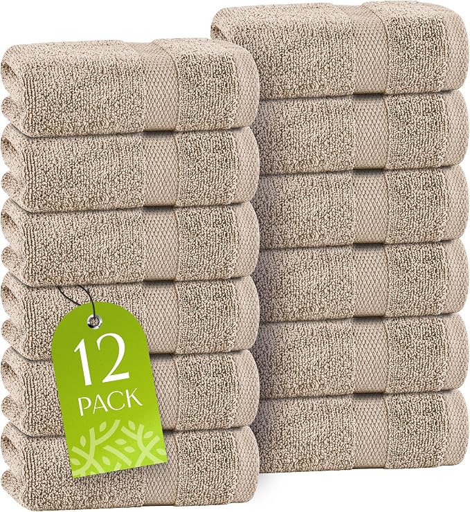 White Classic Taupe Washcloths Set by WhiteClassic
