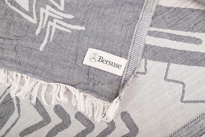 Bersuse 100% Cotton Kona XL Throw Blanket Turkish Towel Beach Blanket - Image 6