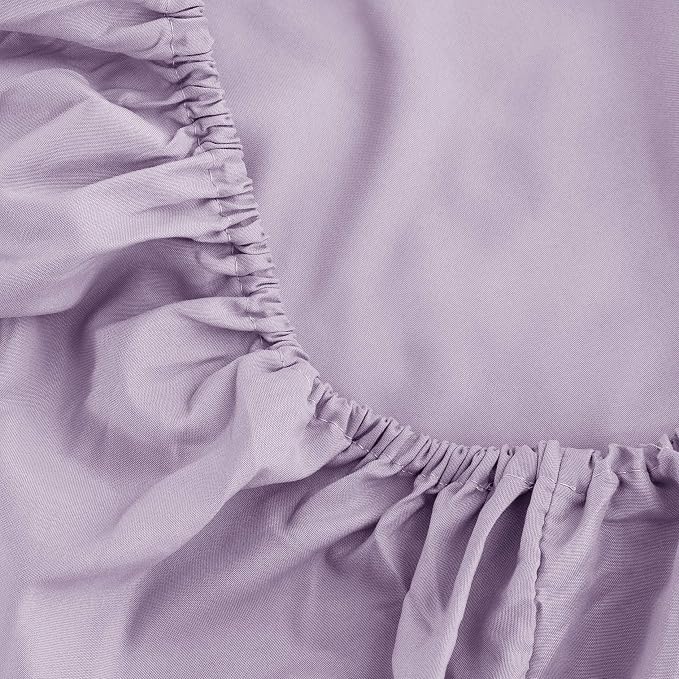 Sfoothome Full Lavender Fitted Sheet Only, Wrinkle Free - Image 4