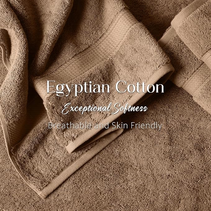 SUPERIOR Egyptian Cotton Pile Bath Towel Set of 2, Ultra Soft Luxury Towels - Image 5