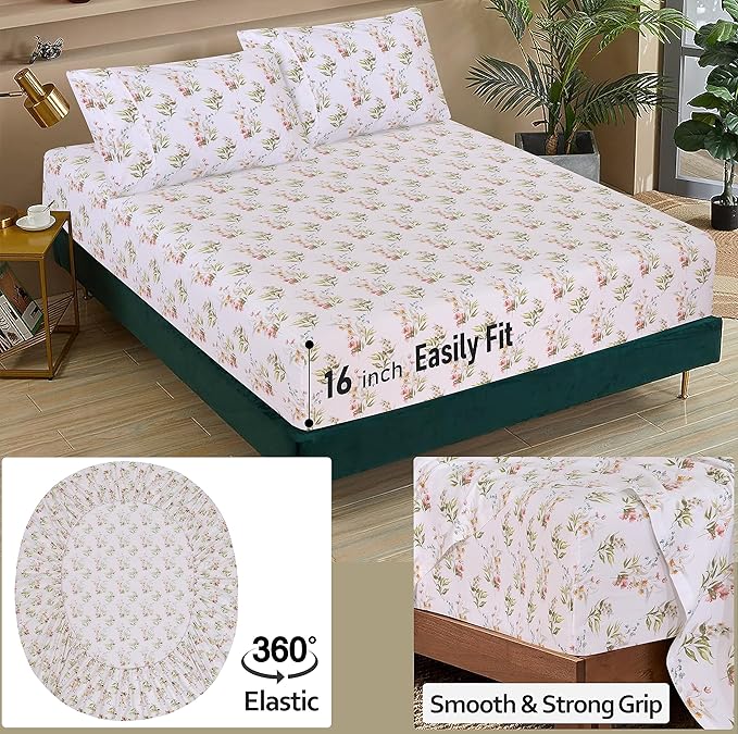 RUVANTI 100% Cotton Sheets – King Size Percale Bedding, Cooling & Breathable - Image 5