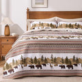 PPOLCA Cabin Twin Quilt Bedding Set, Christmas Lightweight Reversible Rustic by PPOLCA
