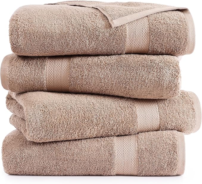 LANE LINEN 100% Pure Cotton Bath Sheets 4 Pack - Image 2