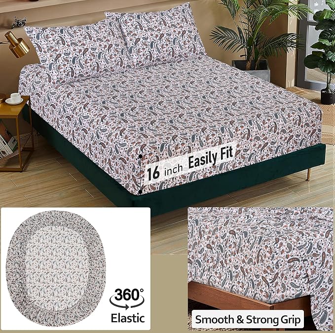 RUVANTI 100% Cotton Sheets – Queen Size Percale Bedding, Cooling & Breathable - Image 5