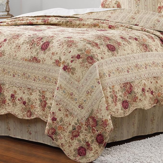Greenland Home Antique Rose 100% Cotton Heirloom-Quality Quilt Set, 5-Piece - Image 5