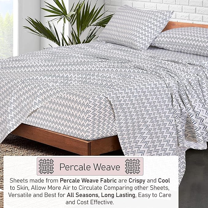 RUVANTI 100% Cotton Sheets – Full Size Percale Bedding, Cooling & Breathable - Image 3