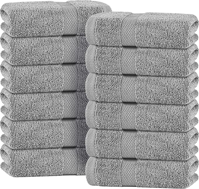 White Classic Light Gray Hand Towels by WhiteClassic