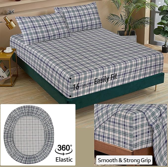 RUVANTI 100% Cotton Sheets – Split King Size Percale Bedding, Cooling & - Image 6