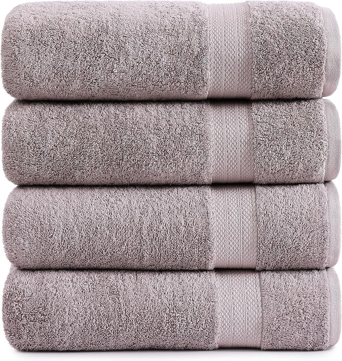 LANE LINEN 100% Mercerized Cotton Bath Sheets Set of 4 by LaneLinen