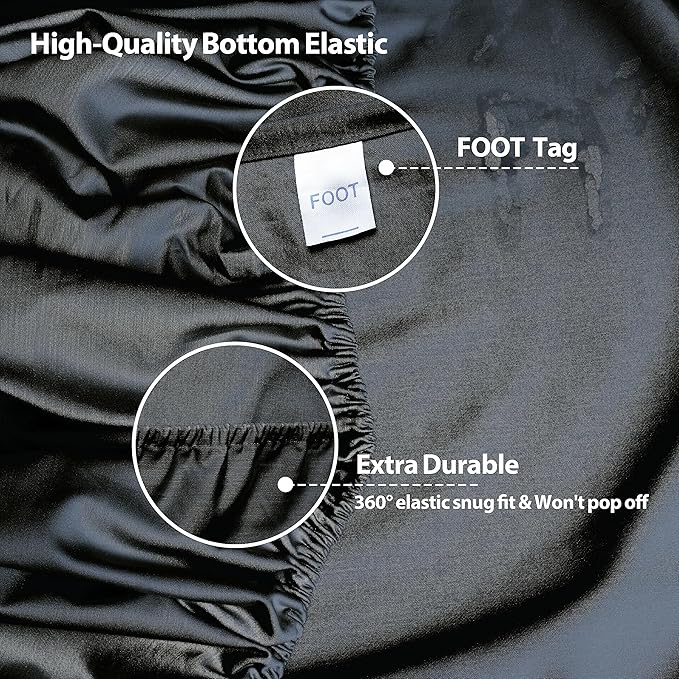 California King Size Fitted Sheet Only Black, 100% Egyptian Cotton 600 Thread - Image 4